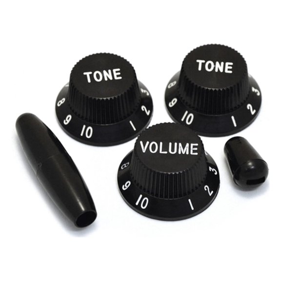 Allparts Stratocaster Knob Set, Black