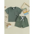 thumbnail image 2 of vera natura Baby Boys Shorts Set, Short Sleeve Crew Neck T-shirt with Elastic Waist Shorts Summer Outfit, 2 of 9