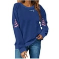 thumbnail image 2 of Yteetum Women's Oversized Sweatshirts Christmas Printed Crewneck Fleece Lining Pullover Hoodless Sweatshirts Top Womens Casual Solid Christmas Round Neck Loose Fits Long Sleeve Sweatshirts Fall, 2 of 5