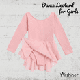 thumbnail image 3 of Oudiya Girls Long Sleeve Leotard Criss Cross Dance Dress Ballet Outfits for Gymnastics, 3 of 9
