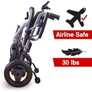 Culver Mobility -KANO- (only 35lbs) Foldable Electric Wheelchair, Travel Size, User-Friendly - Red