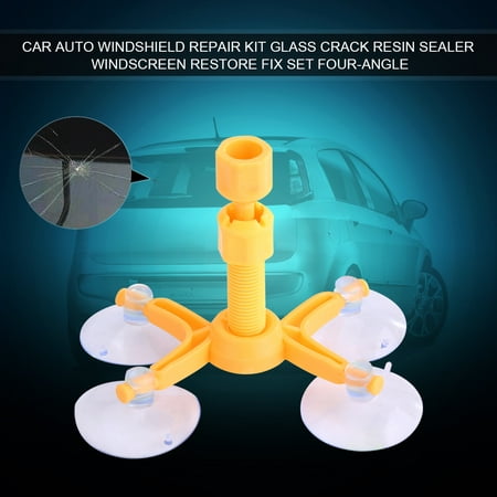 Yosoo Car Auto Windshield Repair Kit Glass Crack Resin Sealer Four-angle Windshield Restore Tool for Big Crack and Broken Star