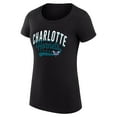thumbnail image 2 of Women's G-III 4Her by Carl Banks  Black Charlotte Hornets Filigree Logo Fitted T-Shirt, 2 of 3