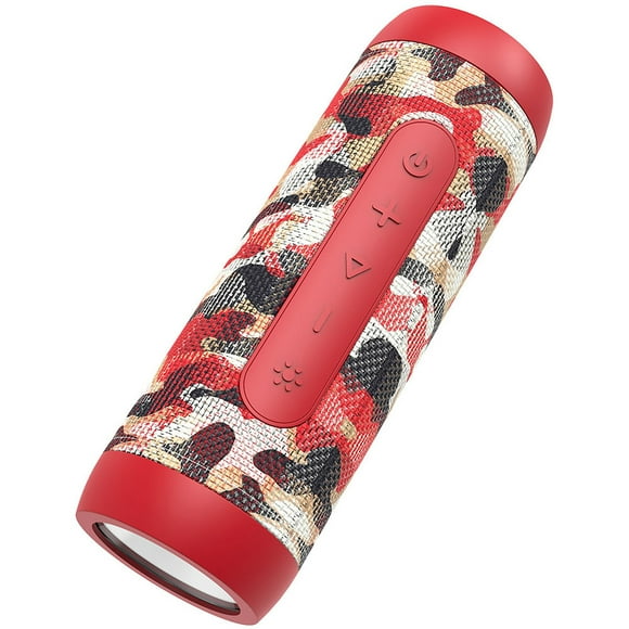ZEALOT S22 Red Camouflage Portable Speakers Wireless Bluetooth Speaker Outdoor Subwoofer+Flashlight+Power Bank,Support TF Card,AUX.