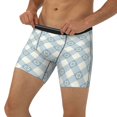 thumbnail image 3 of Rateoe Daisy Plaid Blue Print Men’s Underwear Boxer Briefs Soft Comfortable Underwear Boxer Briefs, Long Leg Briefs,Anti-chafing Boxer Briefs, 3 of 7