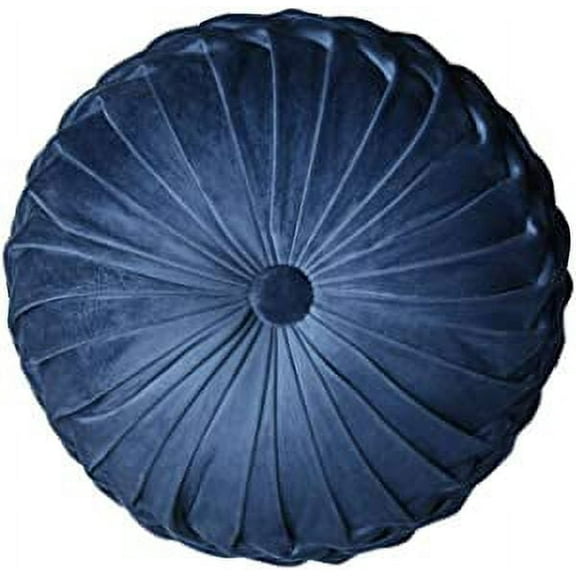 Nvzi Round Filled Cushion,Velvet Cushions,Pleated Round Pillow, Scatter Cushion Home Decorative for Home Sofa Chair Bed Car Decor