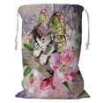thumbnail image 1 of YUSDECOR Butterfly Kitten Storage Basket Laundry Bag with Drawstring Size 18x24 Inch, 1 of 3