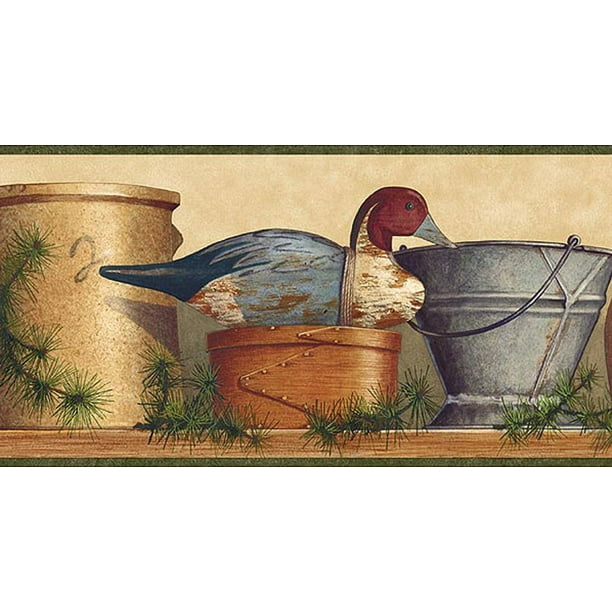 Crock Duck Decoy Wallpaper Border TC48112b