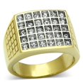 thumbnail image 1 of Alamode TK734-10 Men Two-Tone IP Gold Stainless Steel Ring with Top Grade Crystal in Clear - Size 10, 1 of 1