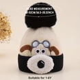 thumbnail image 3 of Kannior Thick Warm Hat for Winter Cute Dog Knitted Beanie Hat with Fleece Lining and Pom Pom, Soft Winter Cap for Cold Weather, 3 of 6