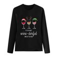 thumbnail image 4 of Puntoco, camisetas con cuello en V para mujer, camisetas con estampado navideño de primavera, camisetas de manga corta, blusas Puntoco Puntoco-5851, 4 of 5