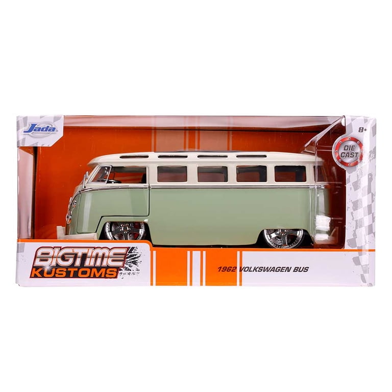 Jada Bigtime Kustoms: 1962 Volkswagen Bus (Green w/ White) 1/24