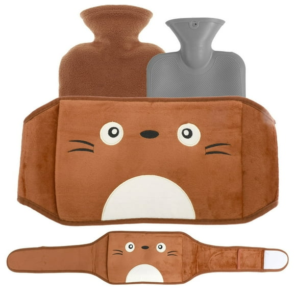 Hot Water Bottle 1L Hot Water Bag with Cloth Cover Winter Warm Hot Water Bag Leak-proof Hot Water Pouch for Pain Relief Natural Warm Compress Heat Therapy