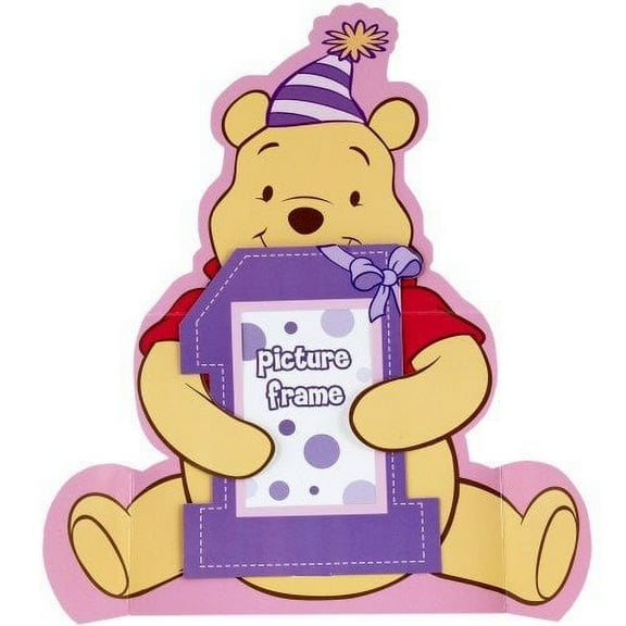 Winnie the Pooh Girl's 1st Birthday Photo Holder Centerpiece (1ct)
