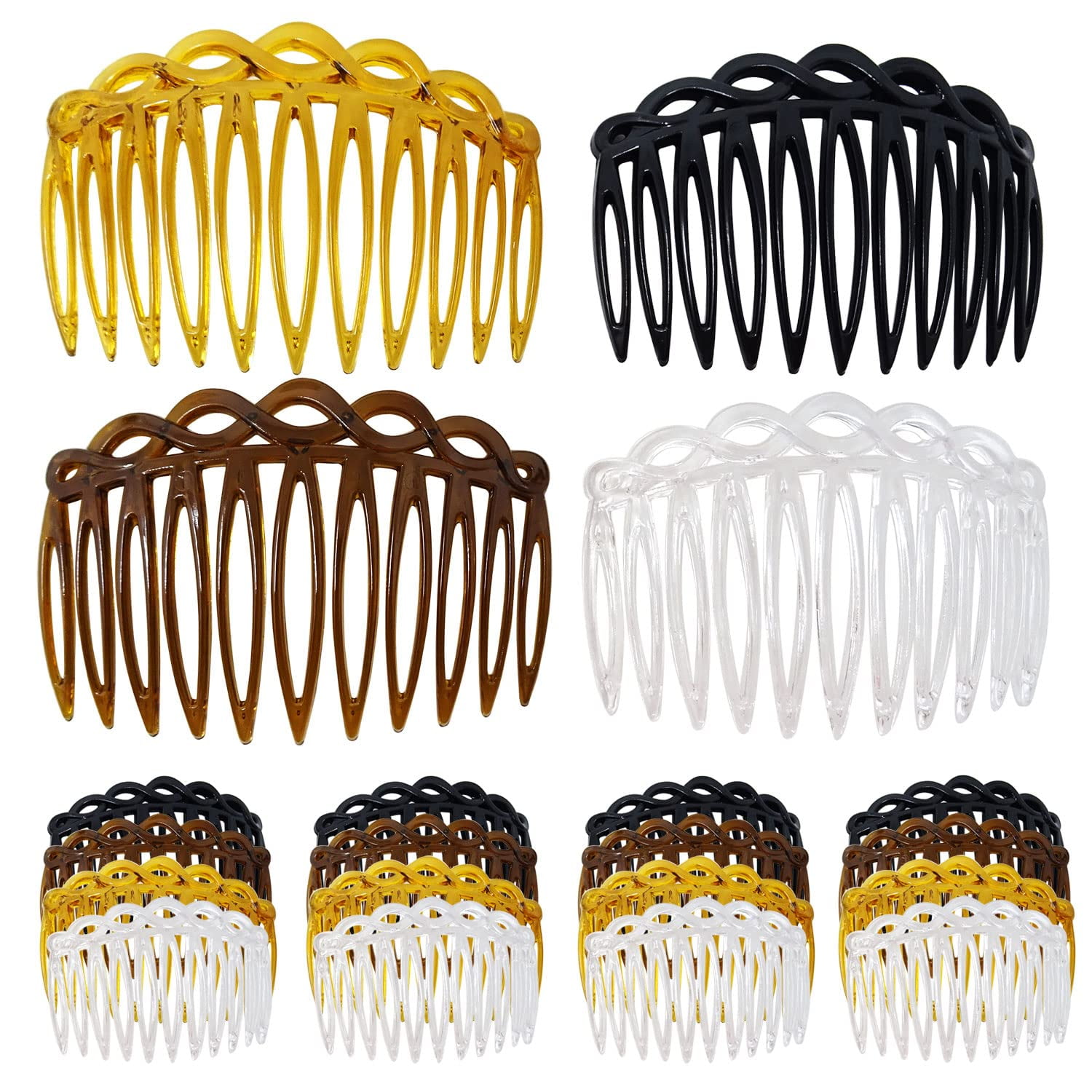 24 Stück Haarkämme French Twist – 11 & 25 Zähne, Kunststoff, Für Frauen & Mädchen