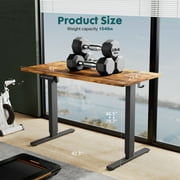 Electric Stand up Desk, 63 Wide Desktop with Adjustable Height, Standing Computer Desk for Home Ofiice, Brown