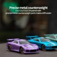 thumbnail image 4 of C62 1:76 Scale Mini RC Drift Car 3CH Remote Control, 2.4G Rear-Wheel Drive with LED Lights, 30min Runtime for Desktop Racing and Display (Green), 4 of 9