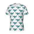 thumbnail image 5 of Vsdgher Cartoon Shark Print Men's Dry Fit Mesh Athletic Shirts Moisture Wicking Tennis T-Shirt Tops, 5 of 9