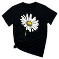 thumbnail image 5 of Tnhcen Women's Summer Daisy Print Crew Neck Short Sleeve Basic T-Shirt - Plus Size Friendly S-2XL | Soft Polyester Spandex Cotton Blend Casual Essentials, 5 of 5