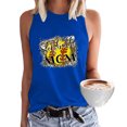 thumbnail image 2 of Birdeem Mode Femmes Imprimé Col Rond Sans Manches Chemises à Blocs Tunique T-Shirt Hauts, 2 of 5