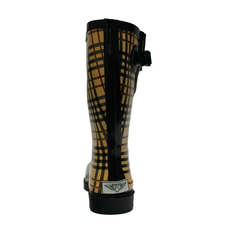 Buffalo check rain boots sale