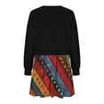 thumbnail image 5 of MIUOWANP Clothes Ladies' Casual Chic long sleeved dress Women's Fashion Dressy Casual Printed Dropped Long Sleeve Round-Neck Mid-Calf Dress,Size M Red, 5 of 5