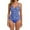 Z1 Blue, variant on Women's Black & White Stripe Tankini Set, Off-the-Shoulder Two Piece Swimsuit,L