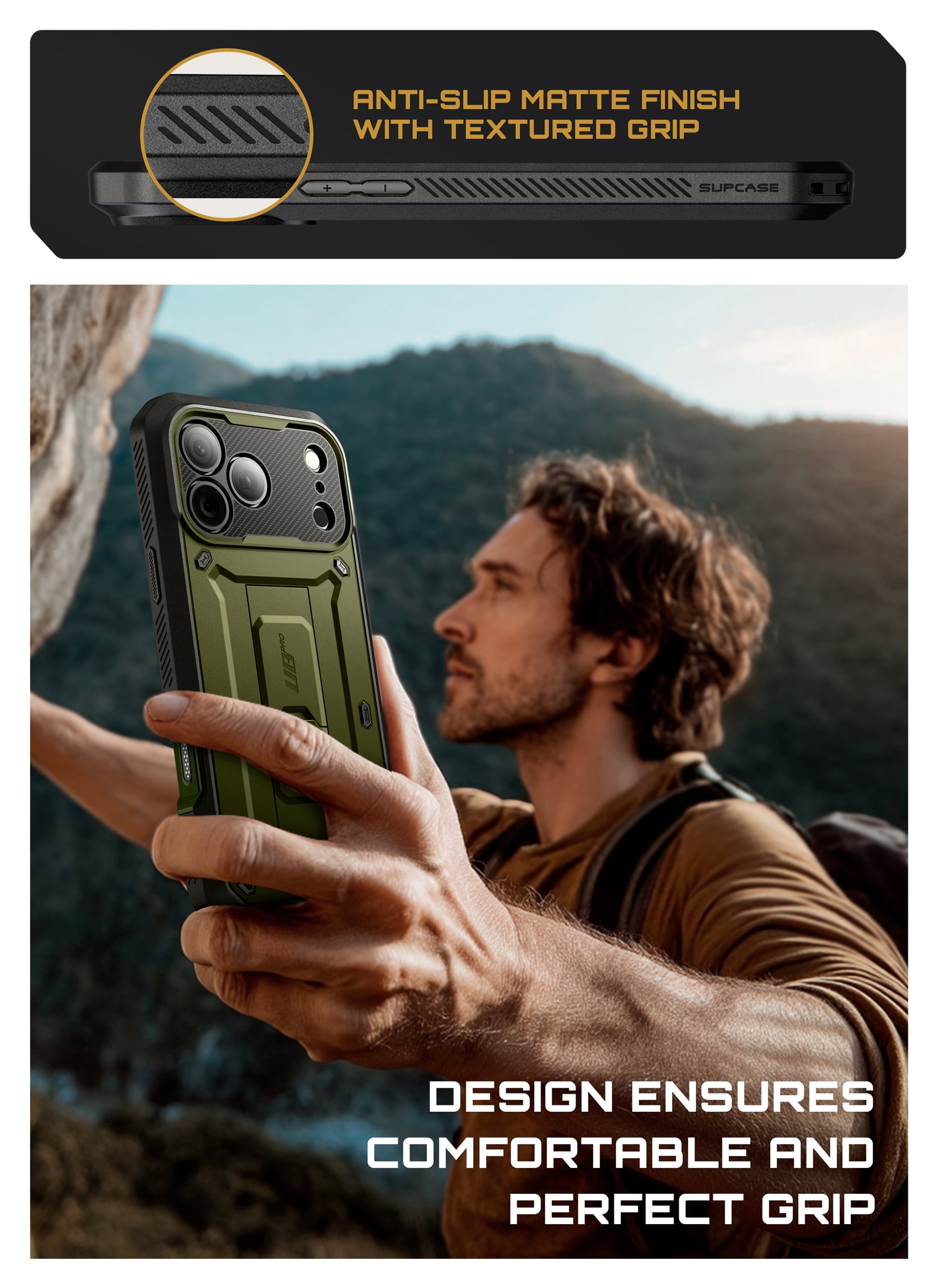 SUPCASE Unicorn Beetle Pro for Apple iPhone 17 Pro 6.3" 2025 Case, [Built-in Screen Protector & Stand & Camera Control Button & Belt-Clip] Military-Grade Protection 360° Shockproof Cover Shell, Guldan