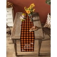 thumbnail image 4 of Fall Buffalo Plaid Burlap Cotton Table Runner 13x60 Inches Long, Thanksgiving Orange Check Farmhouse Farmhouse Table Runners, Outdoor Dining Tablecloths Decor for Baby Shower/Party/Wedding, 4 of 6
