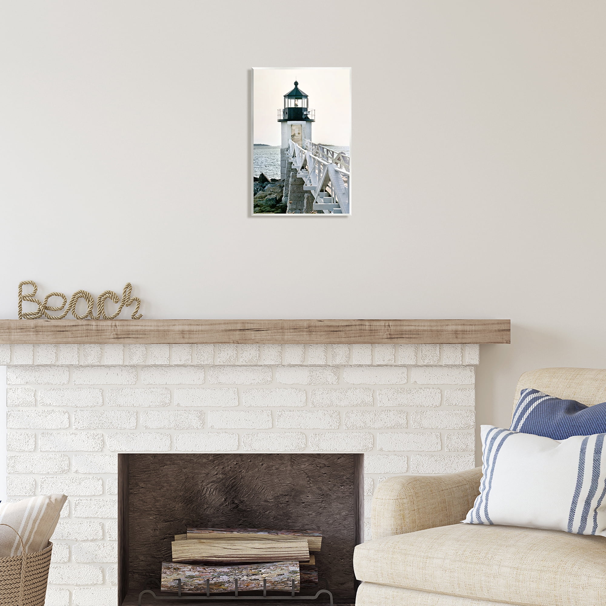 Stupell Industries White Lighthouse Photography Travel & Places Photography Unframed Art Print Wall Art, 10 x 15