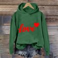 thumbnail image 2 of Goodeals Sweatshirt Hoodie Women Oversized Graphic Sweatshirt Teen Girls Cute Lover Letter Graphic Print Tops Valentine's Day Long Sleeve Fleece Pullover Shirts(Green,XXL)Online Deals, 2 of 6