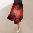 thumbnail image 4 of WFJCJPAF 2024 New Halloween Clearance! Women Skirts under $10 Knee Length,Women's Casual Flowers Printed A-line Elastic Waist Skirt - Red S, 4 of 6