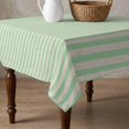 thumbnail image 4 of Sage Green Striped Table Cloth Waterproof Tablecloths, Modern Simple Farmhouse Beige Tablecloth Dining Table Cover for Kitchen Party Tabletop Outdoor, Square Tablecloth 54x54 Inch, 4 of 9