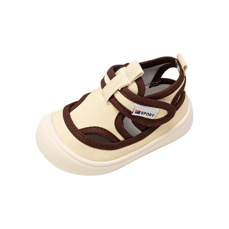 

Utoimkio Toddler Girl Sandals Toddler Shoes Baby Boys Girls Cute Solid Color Hollow Out Non-slip Soft Sole Beach Canvas Sandals
