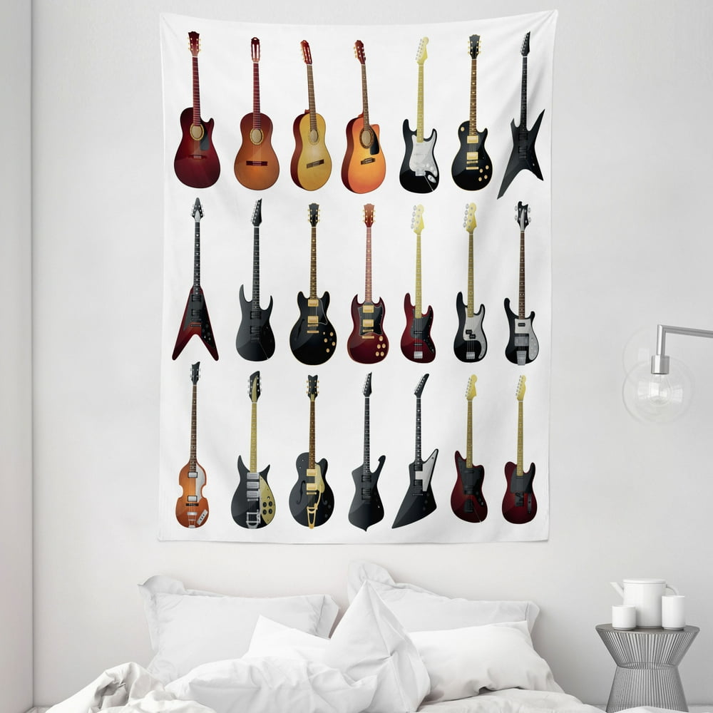 Music Tapestry, Instruments Pattern Classical and Bass Varieties of