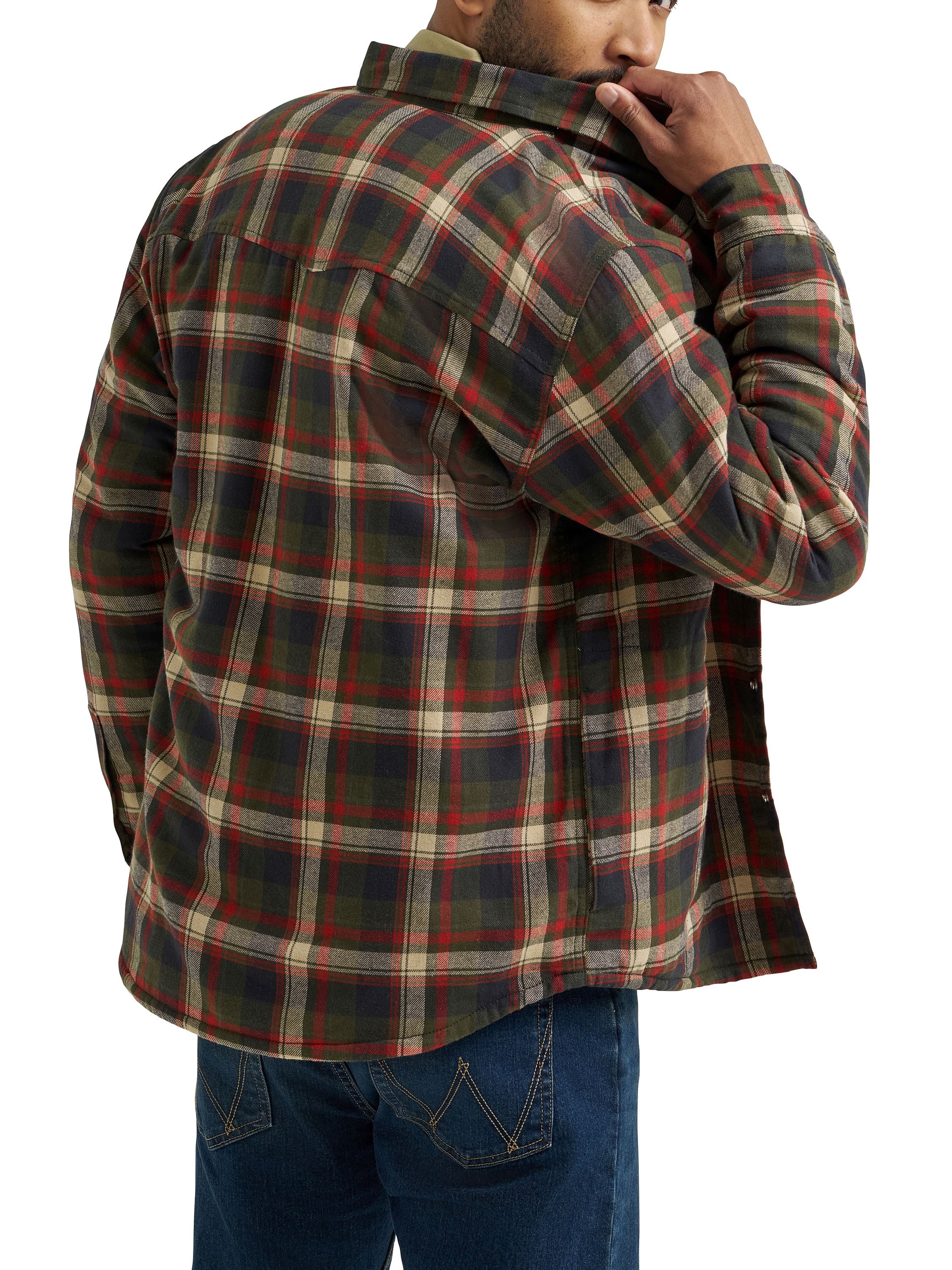 Wrangler® Men's and Big Men's Sherpa Lined Relaxed Fit Heavyweight Shirt Jacket, Sizes S-2XL