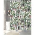 thumbnail image 3 of Split Shower Curtain for Transfer Bench, Green Palm Trees Fabric Shower Curtains for Bathroom, Summer Botanical Tropical Leaves Tub Sliding Transfer Bench Waterproof Bath Curtains 72"x96", 3 of 9