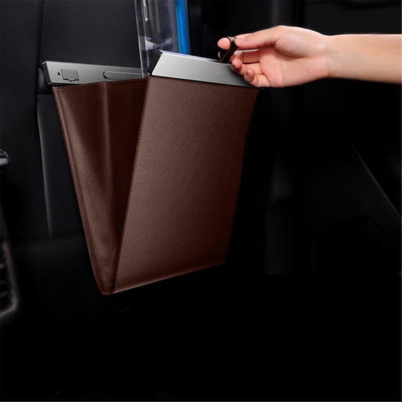 Multi-Function Car Trash Can - Leakproof Waterproof Vehicle Storage Organizer, 2-in-1 Garbage Bin for Seat Back/Door/Cup Holder Auto Interior