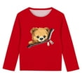 thumbnail image 5 of Ugoldhm Girls Shirts Round Neck Bear Zip Graphic Tops Long Sleeve Loose Fit Tunic Tees, 5 of 5