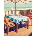 thumbnail image 2 of nqOlkjepod Teal Red Coastal Outdoor Tablecloth with Umbrella Hole & Zipper, Ocean Nautical Starfish Coral Striped Rectangle Table Cover 54x80 Inch, Dining Waterproof Table Cloth Protector for Patio, 2 of 7