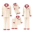 thumbnail image 4 of KANG Matching Family Pajamas Long Sleeve Daughter Father Son Holiday Sleepwear Cozy Home Loungewear Festive Outfit For Photoshoot Beige XXL, 4 of 5