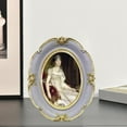 thumbnail image 4 of que Photo Frame Resin Flower Photo Frame Vintage Oval Picture Hanging Home Decor Retro Style 4x6 Inch, 4 of 7