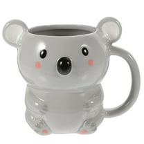 ULTNICE Adorable Bear Ceramic Mug for Coffee Tea or Water with Smooth Edges and Portable Design Grey 12 oz