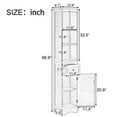 thumbnail image 5 of Ktaxon Freestanding Tall Bathroom Storage Cabinet Linen Tower with Drawer, Door, Open and Concealed Shelves for Living Room Laundry room Bedroom, Gray, 5 of 14