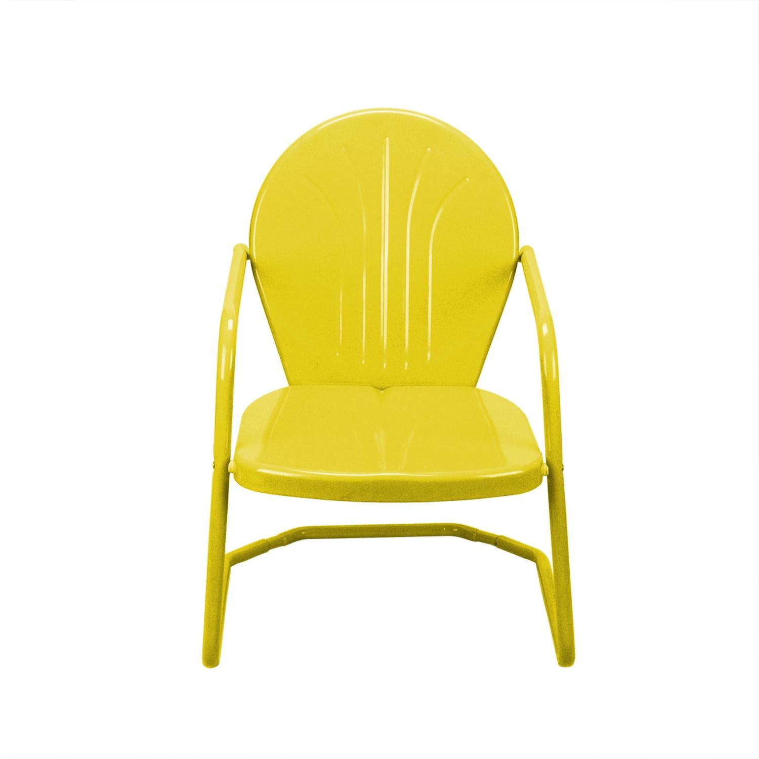 34" Sunshine Yellow Retro Metal Outdoor Tulip Chair - Walmart.com - Walmart.com
