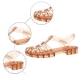 thumbnail image 5 of OOOUM Closed Toe Flat Jelly Sandals For Women Adjustable Ankle Strap Cutout Sandals Summer Outdoor Walking Shoes Brown US:6.5, 5 of 8