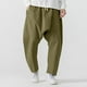 thumbnail image 1 of Pantalones largos para hombre, casuales, de moda, para vacaciones, con bolsillos y cintura elástica, lisos y empalmados., 1 of 5