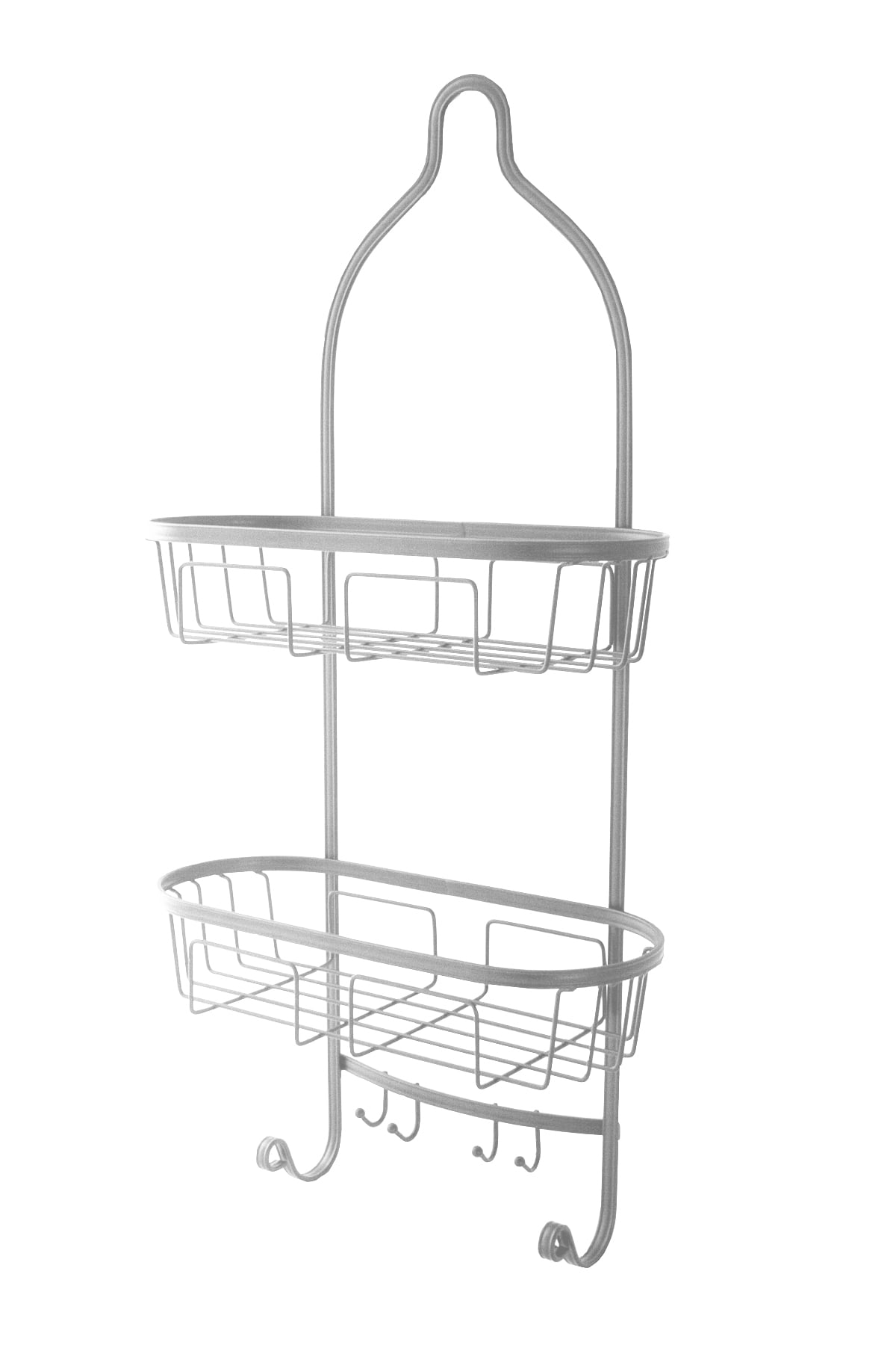 Chrome 2 Tier Large Plastic Basket Shower Caddy Storage Tidy Organiser with hook 