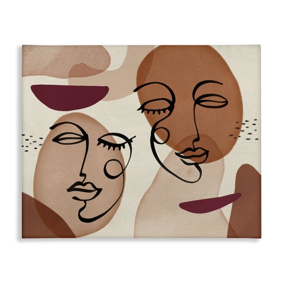 Stupell Industries Eclectic Abstract Facial Features Circular Shapes Canvas Art, 20 x 16, by Ziwei Li