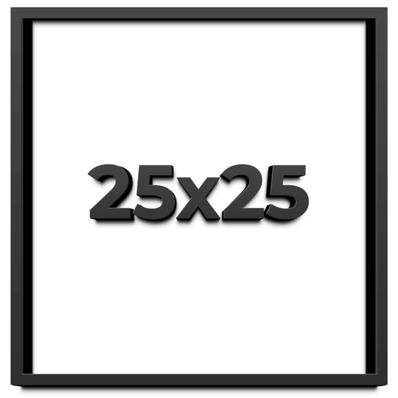 25x25 Shadow Box Frame Black | 1 inches Deep Real Wood Contemporary Shadowbox Display Frame | UV